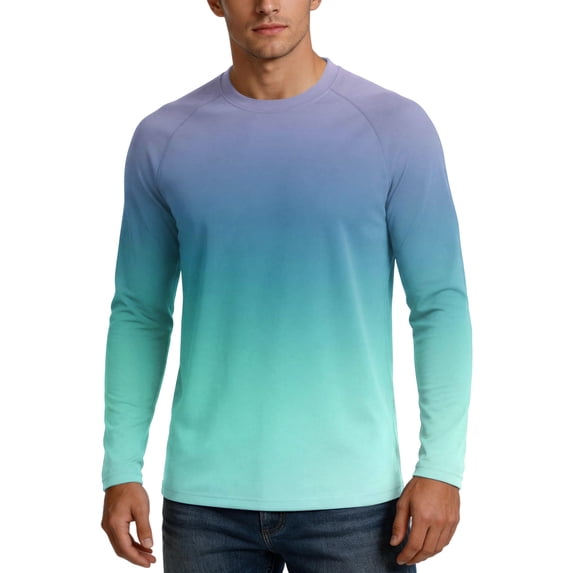 Long Sleeve Shirt Men Beach Summer Athletic Quick Dry Sun Protection Fishing Outdoor Hiking UPF 50 Running T-Shirt, M