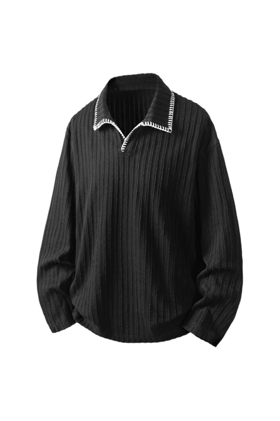 Long Sleeve Shirt Textured Knit Casual Business Casual Fall Wardrobe Comfort Fit Big and Tall Men's Shirts Long Sleeve Men Shirt T Shirt Men Pack Size Small Mens Tops Compression Shirts Men