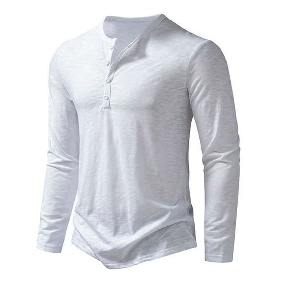 Long Sleeve Shirts For Men Qiggri Men Casual Pullover Long Sleeve Round Neck T-Shirt Tops Blouse