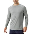 thumbnail image 1 of Long Sleeve Shirts For Men Qiggri Men's Summer Solid Color Sunscreen Lightweight Breathable Long Sleeved Shirt, 1 of 7