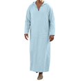 thumbnail image 1 of Long Sleeve Shirts For Men Solid Color Lapel Collar Fashion Hooded Robe Casual Fit Business Shirt, 1 of 5