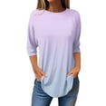 thumbnail image 1 of Long Sleeve Shirts For Women 3/4 Length Sleeve Tops Spring Neck Casual Print Tunic T Shirts Three Quarter Length Tops Womens Long Sleeve Tops, 1 of 4
