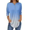 thumbnail image 1 of Long Sleeve Shirts For Women 3/4 Length Sleeve Tops Spring Neck Casual Print Tunic T Shirts Three Quarter Length Tops Womens Long Sleeve Tops, 1 of 5