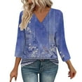 thumbnail image 1 of Long Sleeve Shirts For Women 3/4 Length Sleeve Tops V Neck Casual Tunic Tops Basic Shirts Loose Fit Blouse Womens Long Sleeve Tops, 1 of 7