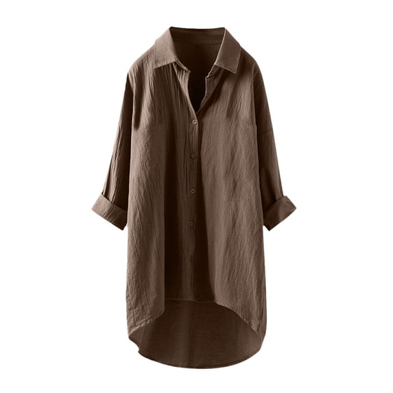Long Sleeve Shirts For Women Casual Linen Blouses Tops Button Down Shirts Womens Long Sleeve Tops