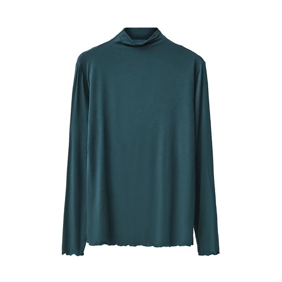 Long Sleeve Shirts For Women Casual Solid Fitted Turtleneck Sweater Top Womens Long Sleeve Tops