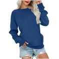 thumbnail image 1 of Long Sleeve Shirts For Women Casual Sweatshirt Crew Neck Fall Sweaters Pumpkin Zip Up Sweatshirt No Hood Long Sleeve Cotton My Items, 1 of 5