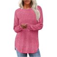 thumbnail image 1 of Long Sleeve Shirts For Women Crewneck Solid Color Pullover Tops Casual Loose Spring Fashion Sweatshirts, 1 of 6