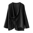 thumbnail image 1 of Long Sleeve Shirts For Women Hanten Kimono Cardigan Wrap Front Cotton Linen Retro Costume Irregular Shirt Tops Womens Long Sleeve Tops, 1 of 6
