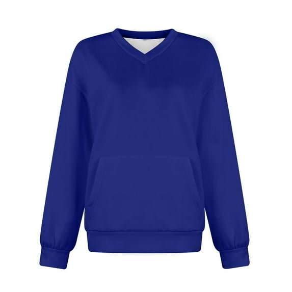 Long Sleeve Shirts For Women Sports Sweatshirt Basic V Neck Solid Color Pullover Casual Top Womens Long Sleeve Tops