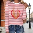 thumbnail image 1 of Long Sleeve Shirts For Women Striped Carnival T Shirt Colorful Festival Graphic Tee Casual Top For Ladies Casual Tee Tops, 1 of 5