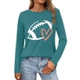 thumbnail image 1 of Long Sleeve Shirts For Women Sweatshirt Cute Football Graphic Pullover Shirt Football Season Tops Womens Long Sleeve Tops, 1 of 4