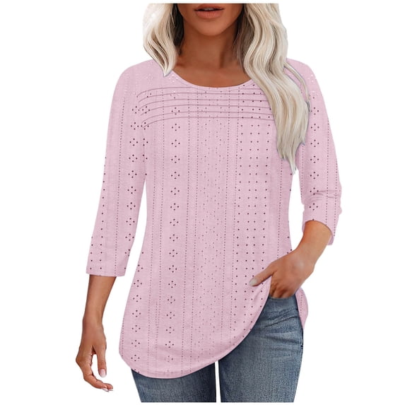 Long Sleeve Shirts For Women Top Shirt Round Neck Cute Casual Tunic For In Spring Fashion Womens Long Sleeve Tops