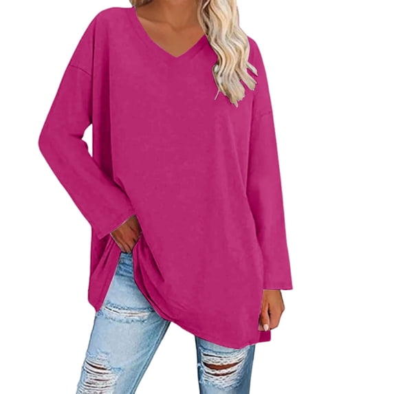 Long Sleeve Shirts For Women Tops Oversized T Shirts Striped Shirts Round Neck Tunic Tops Soft Causal Loose Blouse Womens Long Sleeve Tops