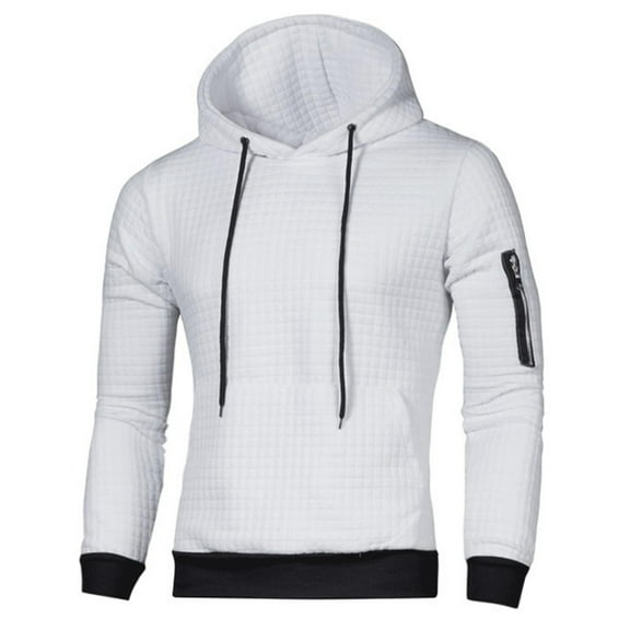 Long Sleeve Shirts for Men Big Sweatshirts for Men Light Mens Sweater No Hood Sweatshirts Insulated Sweatshirt Cookies Hoodie Men's Hooded Sweatshirt Casual Long Sleeve Drawstring Pullover White 3XL