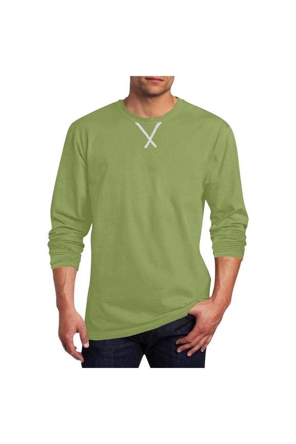 Long Sleeve Shirts Men Casual Gym Workout Fitness T-Shirt Big and Tall Men Loose Basic Solid Crewneck Tops Tees