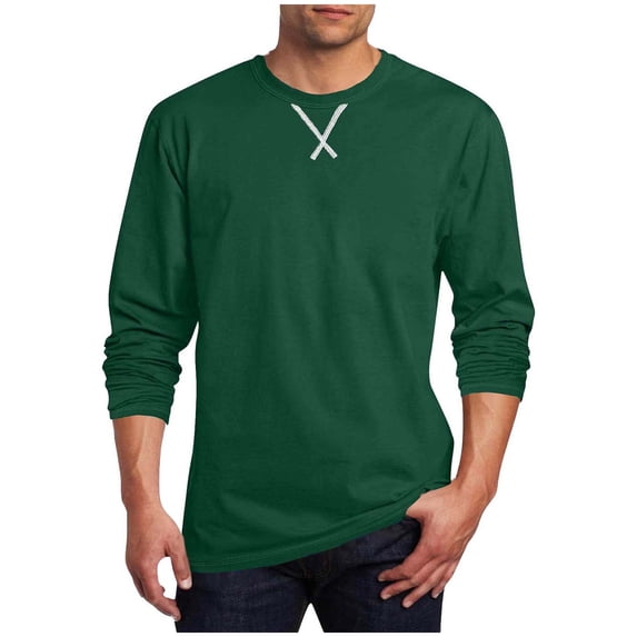 Long Sleeve Shirts Men Casual Gym Workout Fitness T-Shirt Big and Tall Men Loose Basic Solid Crewneck Tops Tees