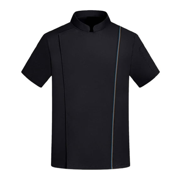 Long Sleeve Shirts for Men,Chef Jacket For Men Women Unisex Long Sleeve Kitchen Wear Contrasting Buttons Cooking Apparel Hotel,Black T Shirts for Men,M,Black