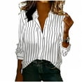 thumbnail image 1 of Long Sleeve Shirts For Women Blouse Striped Button Down Shirts for Women Cotton Dress Shirt Long Sleeve Collared Blouse Tops Business Office Attire Work Tops For Women, 1 of 5