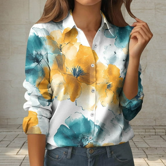 Long Sleeve Shirts for Women Button Down Collared Shirts Dressy Business Casual Work Office Blouses Loose Fit Tunic Tops Fashion Comfy Tee Shirts My Purchase History Returns and Refunds