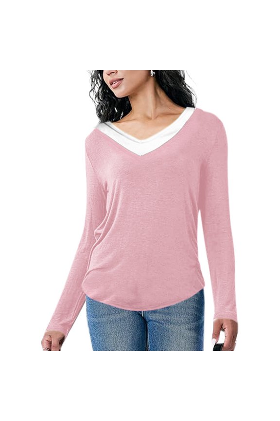 Long Sleeve Shirts For Women Casual Basic Tees For Women Loose Fit Short Sleeve Active Wear Womens Long Sleeve Cold Gear Short T Shirt Space Short for Women Womens Stretch T Shirt Womens Long Sleeve T