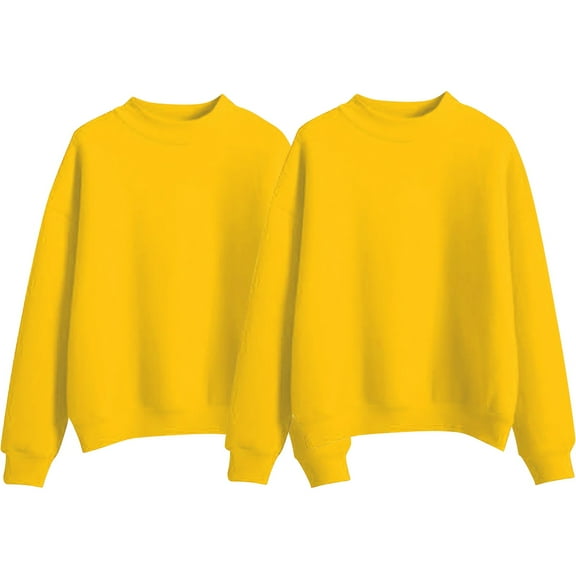 Long Sleeve Shirts for Women Hemlock Two Piece Solid Color Fleece Lined for Women Loose And Thick Baseball With Small High Collar for Autumn And Winter. Sweatshirt