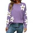 thumbnail image 1 of Long Sleeve Shirts for Women Hemlock Winter Long Sleeve Sweater Casual Crew Neck Long Sleeve Knit Pullover Tops Lightweight Curved Sweaters Sweatshirt, 1 of 5
