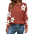 thumbnail image 1 of Long Sleeve Shirts for Women Hemlock Winter Long Sleeve Sweater Casual Crew Neck Long Sleeve Knit Pullover Tops Lightweight Curved Sweaters Sweatshirt, 1 of 5