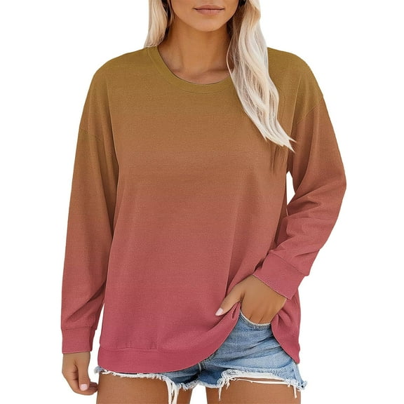 Long Sleeve Shirts for Women Plus Size Tops Pullover Shirts Relaxed Fit Soft Comfortable Blouse Workout Athletic Yoga Blouse Lightweight Sweatshirts Basic Tees Shirts Crew Neck Sweatshirt for Women