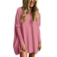 thumbnail image 1 of Long Sleeve Shirts for Women Scrubs Oversized T Shirts for Women Tunic Tops To Wear With Leggings Long Sleeve Fall Sweaters Dressy Tops Z0C-Hot Pink, M, 1 of 6