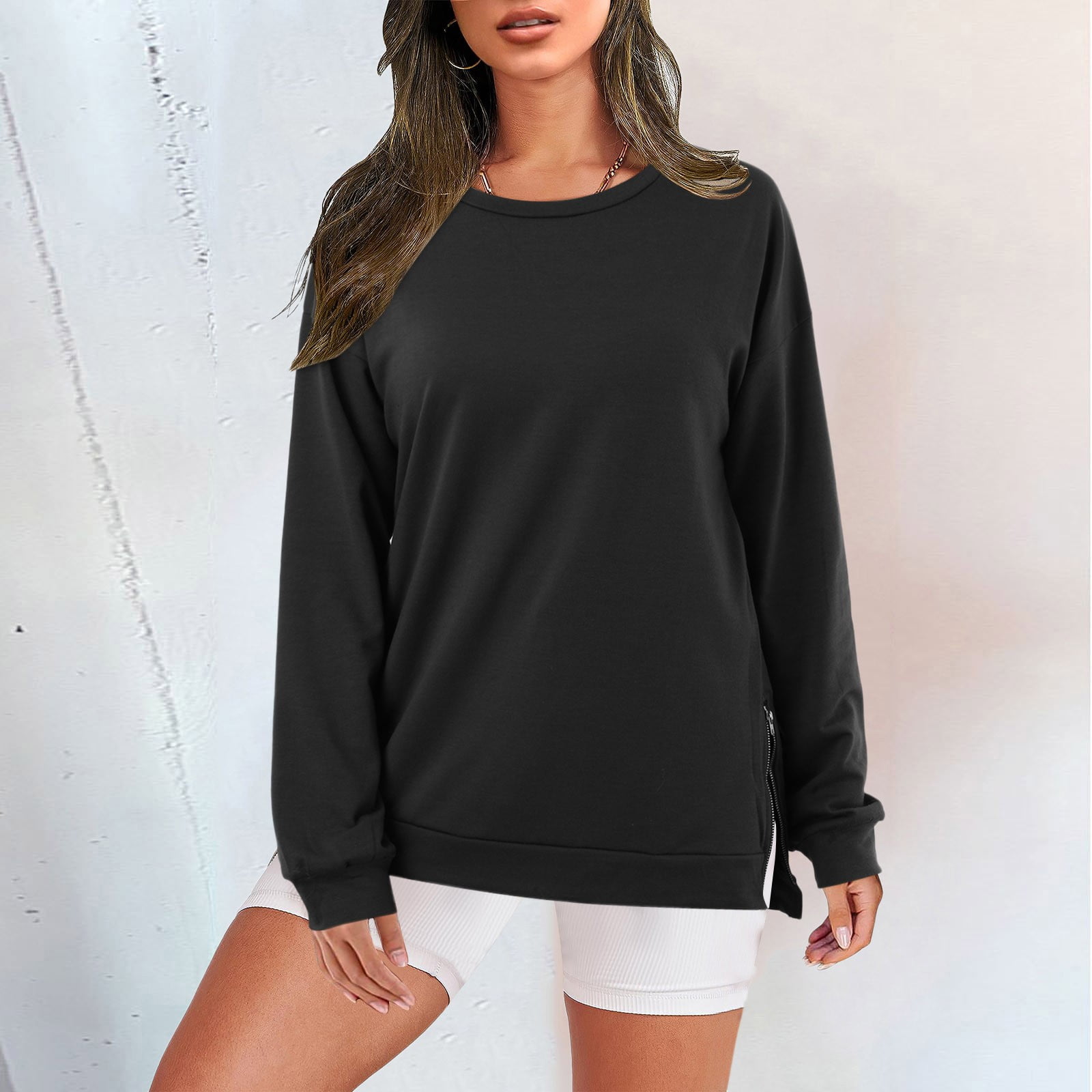 Long Sleeve Shirts for Women Womens Sweatshirts No Hood Warm Ladies