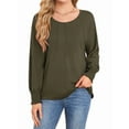 thumbnail image 1 of Long Sleeve Shirts Womens Pleated Business Casual Blouses with Smocked Cuffs Green S, 1 of 6
