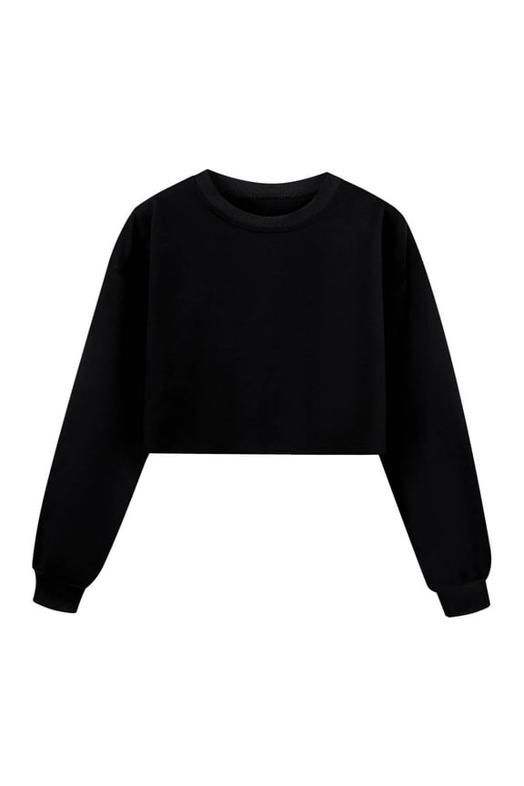 Long Sleeve Shirts for Girls Fall Cute Shirts HUITKMMKids Crewneck T-shirts Trendy Cute Crop Tops Tween Girls Clothes