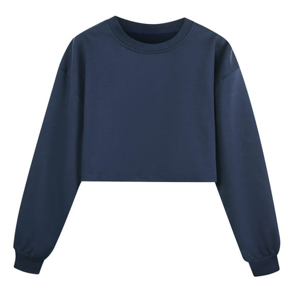 Long Sleeve Shirts for Girls Fall Cute Shirts HUITKMMKids Crewneck T-shirts Trendy Cute Crop Tops Tween Girls Clothes
