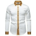 thumbnail image 1 of Long Sleeve Shirts for Men,Comfortable Button Down Top Solid Color Breathable Shirt,Men's T-Shirts,XL,White, 1 of 9