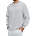 thumbnail image 1 of Long Sleeve Shirts for Men Crewneck Sweatshirts No Hood Mens Casual Solid Color Textured Pullover Basic Going-Out Loungewear Sweatshirt Tops, 1 of 6