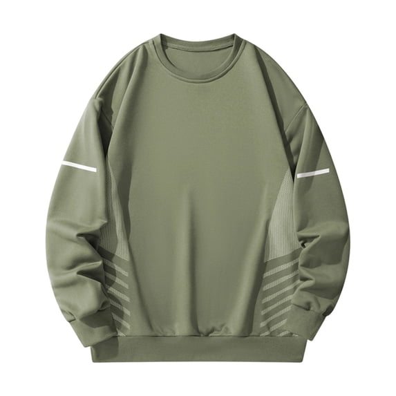 Long Sleeve Shirts for Men Loose Casual Crew Neck Athletic Shirt Fashion Solid Color Workout T Shirts For Gym Running