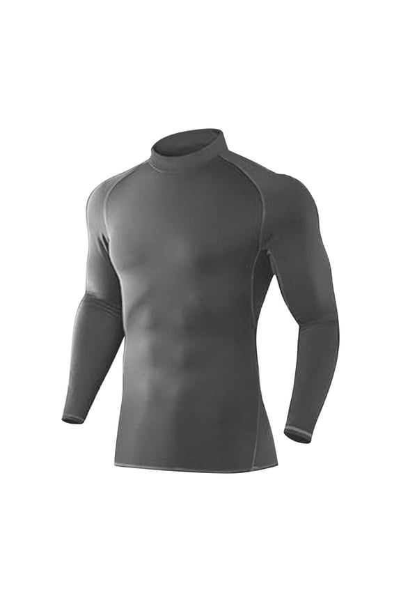 Long Sleeve Shirts for Men, Men's Compression Shirts Fleece Lined Thermal Top Muscle Tshirt Long Sleeve Athletic Workout Tops Gym Undershirts