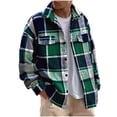 thumbnail image 1 of Long Sleeve Shirts for Men, Men's Flannel Shirts Casual Button Down Plaid Shirt Jacket Long Sleeve Fleece Shacket with Pockets, 1 of 4
