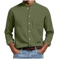 thumbnail image 1 of Long Sleeve Shirts for Men, Men's Long Sleeve Button Down Shirt Wrinkle Free Untucked Dress Shirt Casual Denim Shirt, 1 of 6