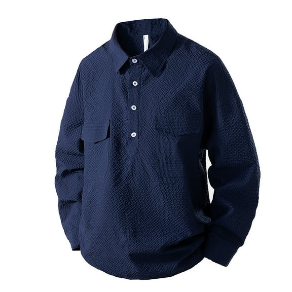Long Sleeve Shirts for Men, Men's Long Sleeve Button Up Casual Pullover Dress Shirts with Pockets