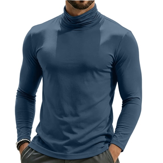 Long Sleeve Shirts for Men, Men's Mock Turtleneck Long Sleeve T Shirts Basic Slim Fit Pullover Sweater Tees
