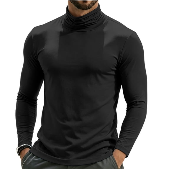 Long Sleeve Shirts for Men, Men's Mock Turtleneck Long Sleeve T Shirts Basic Slim Fit Pullover Sweater Tees