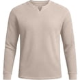 thumbnail image 1 of Long Sleeve Shirts for Men, Men's Waffle Long Sleeve Shirts V Neck Thermal Pullover Tops Knit Tshirt Casual Basic Lightweight Undershirt, 1 of 7