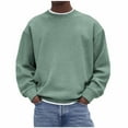 thumbnail image 1 of Long Sleeve Shirts for Men, Mens Fleece Lined Crewneck Sweatshirt Cotton Pullover Sweater Athletic Workout Casual Oversized Warm Shirts for Men, 1 of 6