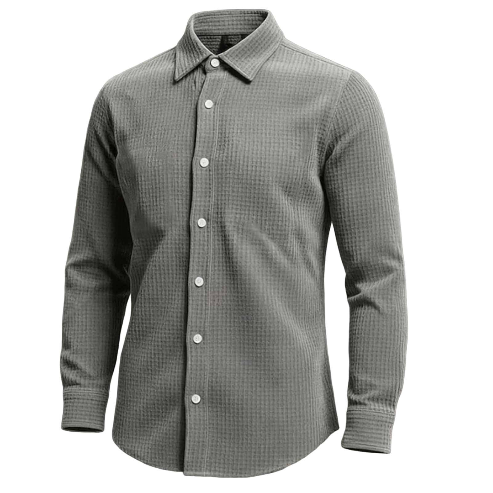 Long Sleeve Shirts for Men, Mens Long Sleeve Button Down Shirts Wrinkle Free Stretch Untucked Dress Shirts Business Casual Shirt