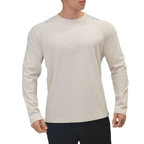 Long Sleeve Shirts for Men, Mens Long Sleeve Shirts Casual Crew Neck Oversized Pullover Tops Solid Color Athletic Workout Running Basic Tees