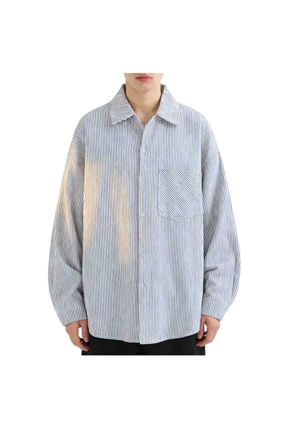 Mens Solid Oxford Shirt Long Sleeve Dress Shirt Work Casual Button Down Shirts with Pocket