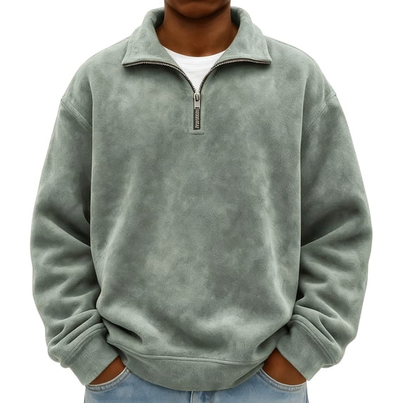 Long Sleeve Shirts for Men, Quarter Zip Pullover Men Mock Neck Sweatshirt Mens Henley Long Sleeve Loose Fit Stand Collar 1/4 Zipper Sweatshirts