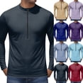 thumbnail image 1 of Long Sleeve Shirts for Men Quick Dry Tech Stretch Lightweight T-Shirt Zipper Sun Protection Athletic Shirts for Hiking,Navy,XL, 1 of 6